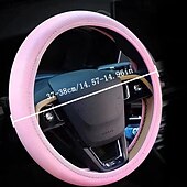 billiga Rattöverdrag till bilen-10-delars rattskydd för kvinnor 14,5-15 tum biltillbehör med säkerhetsbälte axelkudde säkerhetsbältesskydd mugghållare startknapp ring klistermärke luftventil klämma