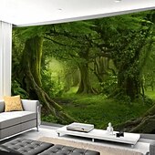 Недорогие Настенные гобелены-гобелен Одеяло Гобелены 森林 3D Спальня Гостиная Общежитие Украшения Стена Дверь Фон