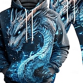  Per uomo Animale Drago 2 pezzi Set di felpe 3D Tuta Felpa con Cappuccio Manica Lunga Pantaloni lunghi Con Cappuccio Casual Quotidiano Athleisure Abito da festa Stampa 3D Primavera Autunno Inverno