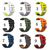 billige Garmin klokkebånd-Klokkerem til Garmin Forerunner 570 47 mm/265 (musikk)/255 (musikk)/Venu 3/Vivoactive 4 Marq Descent Quatix 22 mm silikonrem i rustfritt stål, tofarget