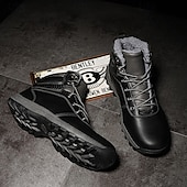 abordables Botas de invierno y nieve-Botas de trabajo clásicas con cordones de piel sintética color tostado para hombre: botines de seguridad duraderos para exteriores, construcción, senderismo y uso diario.