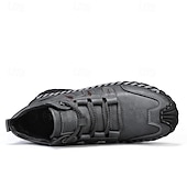cheap Ankle Boots-Men&#039;s Coffee Brown Leather Sneakers with Contrast Stitching and Cushioned Sole – Comfortable Casual Shoes for Outdoor Adventures and City Fashion