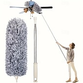 economico Prodotti per la pulizia-testa telescopica &amp;spolverino con manico regolabile – spolverino multiuso lavabile per soffitti alti, mobili, auto &amp;ventilatori da soffitto