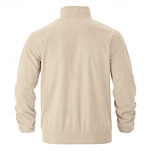 preiswerte Lässige Jacken-Herren Leichte Jacke Cordjacke Freizeitjacke Urlaub Täglich Atmungsaktiv Tasche Frühling Herbst Einfach Mode Klassisch Revers Regulär Schwarz Braun Hellgrau Armeegrün Aprikose Jacken