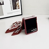 voordelige Samsung-hoesje-telefoon hoesje Voor Samsung Galaxy Z Flip 7 Z-flip 6 Z Flip 5 Z Flip 4 Achterkant met draagkoord Schokbestendig Bloem Bloemen PC