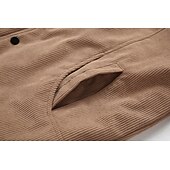 economico Giubbotti Casual-Per uomo Giacca in Velluto a Coste Giacca in Pile Formale Casa Calore Termico Tasca Autunno Tinta unica Attivo Vintage Colletto a Camicia Regolare Nero Bianco Verde Cachi Giacca