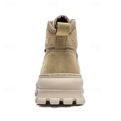abordables Bottes de travail-Bottines de randonnée kaki pour homme avec semelle extérieure en caoutchouc épais – chaussures d&#039;extérieur respirantes et durables pour l&#039;alpinisme, le travail et les voyages d&#039;aventure