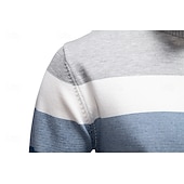 abordables Pulls et cardigans élites pour hommes-Homme Pull Tricoter Hauts Réguliers Demi-zip Bandes Rayé Col montant ancien Frais École Vacances Vêtement Tenue Printemps Automne Noir Violet S M L