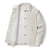 economico Giubbotti e cappotti da uomo-Per uomo Giacca Leggera Giacca in Velluto a Coste Giacca Casual Vacanza Quotidiano Caldo Tasca Primavera Autunno Semplice Moda Classico Bavero Regolare Nero Cachi Verde militare Beige Giacca