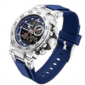 abordables Montres numériques-Sanda 6296 Montre à quartz électronique pour homme, résistante aux chocs, étanche, lumineuse, calendrier, numérique, décontractée