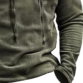economico Felpa Tattica-Per uomo Felpa con cappuccio Felpa con cappuccio in pile Felpa con cappuccio tattica Verde militare Blu marino Marrone Grigio Colletto Mao Semplice Coulisse Sport &amp; Outdoor Casuale Quotidiano