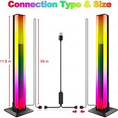 abordables Lumières intelligentes-Bande lumineuse LED RVB, barres lumineuses LED RVB IC synchronisées avec la musique, éclairage d&#039;ambiance alimenté par USB, rétroéclairage de télévision de jeu à changement de couleur avec