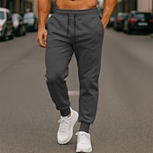 tanie Dresy-Męskie Spodnie dresowe Uprawiający jogging Spodnie sportowe Spodnie Spodnie codzienne Ściągana na sznurek Kieszeń Elastyczny pas Solidne kolory Odprowadza wilgoć Oddychający Pełna długość Na zewnątrz