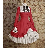 cheap Dresses-Retro Vintage Gothic Lolita Rococo Dress Trumpet Sleeve Movie / TV Theme Costumes Lace Bow Fancy Dress Women&#039;s Girls&#039; Party Masquerade Party &amp; Evening Adults&#039; Dress