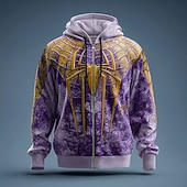 economico Stampa animale-Halloween Per uomo Ragno 3D Felpa con Cappuccio Felpa Punk Cool Girocollo Feste Regalo Abbigliamento casual alla moda Blu Viola Coulisse Cerniera Autunno Inverno progettista