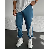 levne Tepláky-Pánské Tepláky Běžec Kalhoty Šňůrky Kapsy Elastický pas Barevné bloky Pohodlné Outdoorové sporty Denní Módní Na běžné nošení Černočervená Bílá  / modrá Lehce elastické