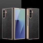 Недорогие Чехлы для Samsung-телефон Кейс для Назначение SSamsung Galaxy Z-образный сгиб 7 Z-сгиб 6 Z Fold 5 Z Fold 4 Кейс на заднюю панель Защита от удара Ретро ПК Кожа PU