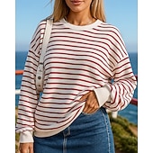 levne Mikina a svetr-Dámské Mikina s kapucí Ležérní topy Dlouhý rukáv Vrchní část oděvu Oblečení na atletiku Podzim S proužky Módní Venkovní Cestování sportovní oblečení Sportovní oděvy Černá Bílá Světlá růžová