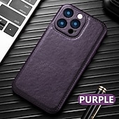 お買い得  iPhone用ケース-電話 ケース 用途 16 15 14 Pro Max Plus 16e 13 Pro Max バックカバー 耐衝撃 レトロ風 TPU PUレザー
