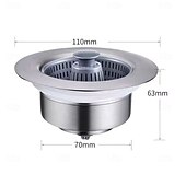 Недорогие Гаджеты для ванной-2 шт. выдвижной сливной заглушки из нержавеющей стали для мойки – нажимной фильтр-пробка, антизасорный, универсальный фильтр для кухонной раковины