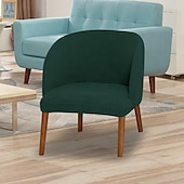 baratos Cobertura de Sofa-capa decorativa para cadeira com grade 5x5 e encosto alado - capa elástica para cadeiras de jantar ou de destaque