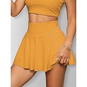 economico Shorts e motociclisti da yoga-Per donna Pantaloncini interni Gonne sportive 2 in 1 con tasche Vita Alta Pantaloni Palestra Athleisure Allenamento Estate Traspirante Tennis Golf Pickleball abbigliamento sportivo Abbigliamento