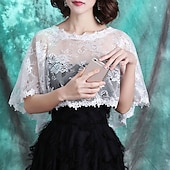 cheap Cape-Mother&#039;s Wraps Elegant Sun Protection Half Sleeve Lace Wedding Wraps With Lace For Wedding Summer