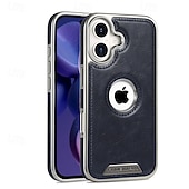 abordables Carcasas iPhone-teléfono Funda Para iPhone 16 15 14 Pro Max Plus 16e 13 Pro Max Funda Trasera Antigolpes Retro TPU Cuero de PU