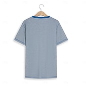 abordables T-shirt Henley décontracté-Homme T-shirt Henley gaufré T-shirt Manche Courte Henley Été Toutes saisons Couleur Unie Mode Designer Occasionnel Patchwork Boutons Extérieur Occasionnel Quotidien Blanche Bleu Jaune T-shirt haut de