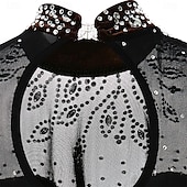 halpa Taitoluistelupuvut-naisten taitoluistelupuku tytöille mustat strassit kilpailutanssiasut