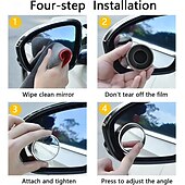 abordables Servicio de Vehículo-Espejo retrovisor para punto ciego de coche, 2 unidades, ajustable a 360 grados, gran angular, con ventosa, universal, redondo, auxiliar, para conducción, seguridad y estacionamiento.