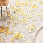 tanie Obrusy-Bieżnik ze Złotej Folii na Gorąco - Europejski Styl Lekko Ekskluzywny Flaga na Stół na Przyjęcia Świąteczne Wesela i Dekorację Opakowań Prezentowych
