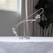 رخيصةأون تماثيل-تمثال صياد السمك المتوازن، لعبة موازنة الكوب الفولاذية، فن حركي، لعبة توازن، علم نفس، ديكور مكتب منزلي، لعبة مكتب