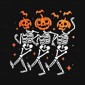  Halloween Men's Skull Sweatshirt Punk Party Crew Neck Vacation Black Red Crewneck 3D All Seasons Designer