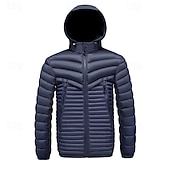 economico Piumini e parka da uomo-Per uomo Cappotto Invernale Giacca imbottita Giacca Imbottita Tasca Poliestere Vacanza Abbigliamento quotidiano Data Regolare Moda Casual Confortevole Calore Termico Inverno Blocco di colori Grigio