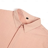 economico Casual da lavoro-Per uomo Camicia Camicia di lino Camicia Estiva Camicia button-down Camicia casual Camicia da Spiaggia Semplice Vacanza Casuale Nero Bianco Rosa Blu Manica Corta Colletto Estate Abbigliamento