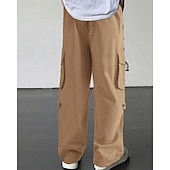 economico Pantaloni cargo-Per uomo Pantaloni Cargo Pantaloni Coulisse Elastico in vita Multi-tasche Semplice Indossabile All&#039;aperto Quotidiano Campeggio &amp; Escursionismo Moda Classico Nero Verde militare