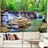 Недорогие Настенные гобелены-гобелен Одеяло Гобелены 森林 3D Спальня Гостиная Общежитие Украшения Стена Дверь Фон