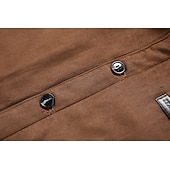 billige Faux suede jakker-Herre Imitert semsket jakke Vindtett jakke Brun semsket jakke Avslappet Fritid / hverdag Vindtett jakke Lomme Fleece krage Vinter Vår &amp; Vinter Helfarge Årgang Mote Skjortekrage Normal Svart Brun Grå