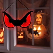 cheap Decorative Lights-Halloween Decorations Spooky Eyes Lights 21 Inch Large Wooden Halloween Window Eye Lights with 8 Color Modes and USB/Battery Operated for Home Wall Window Trees Halloween Decor