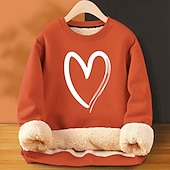 economico Felpa con cappuccio in pile-Per uomo Felpa in pile Nero Giallo Rosso Arancione Grigio chiaro Girocollo Cuore Semplice Stampe Grafiche Stampato Casuale Quotidiano Uscire Poliestere Streetwear Casual Autunno Inverno Abbigliamento