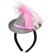 voordelige Vrouwen-Oktoberfest Veer Hoofdband Alpine Hoed Bavarian Duits München Weiden Dames Carnaval Feest Bierfestival Doek in traditionele stijl