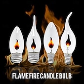 economico Lampadine decorative-lampadine a incandescenza stile tremolante e14/e27, lampadine a candela, lampade a candela di Halloween, lampadine a effetto fiamma a LED