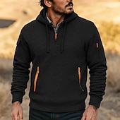 economico Felpa Tattica-Per uomo Felpa con cappuccio Felpa con cappuccio e zip corta Felpa con cappuccio in pile Felpa con cappuccio tattica Nero Bianco Rosso Blu Cachi Con Cappuccio Semplice Cerniera Testurizzato Sport