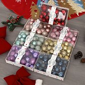 olcso Díszek-26 db-os karácsonyfa gömbdíszek, törésálló, függő dekorációs készlet karácsonyfára 4cm 5cm 6cm vegyes méretű színes ünnepi partidekoráció