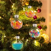 abordables Ornements-Lot de 10 boules d&#039;alcool de Noël transparentes de 50 ml/100 ml, ornements à remplir pour sapin de Noël avec pendentif en argent et en or, boules d&#039;alcool suspendues pour bricolage, décoration de fête