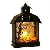 levne Halloween v interiéru-1 ks 14,5 * 9,9 cm halloweenská LED elektronická svíčka, větrná lucerna, dýně, čarodějnice, lebka, strašák, vnitřní a venkovní restaurace, ložnice, halloweenská festivalová atmosféra, dekorativní