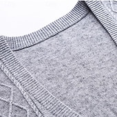 preiswerte Herren Strickjacke-Herren Pullover Kleid Pullover Strickjacke Strickpullover Gerippt Stricken Normale Oberteile Gestrickt Gerippt Einfach V Ausschnitt Mode Schals Lässig Alltagskleidung Bekleidung Herbst Winter