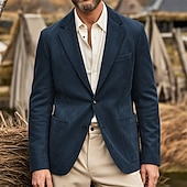 economico Blazer Classici da Uomo-Per uomo Giacca in finta pelle scamosciata Blazer in finta pelle scamosciata Affari Cocktail party Ricevimento di matrimonio Moda Casual Primavera Autunno Finta Pelle Scamosciata Semplice Tasca