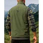 economico Gilet-Per uomo Gilet da escursionismo Gilet in pile Senza Maniche Gilet Esterno Calore Termico Inverno Tasche Multiple Nylon Nero Verde militare Cachi Caccia Pesca Arrampicata
